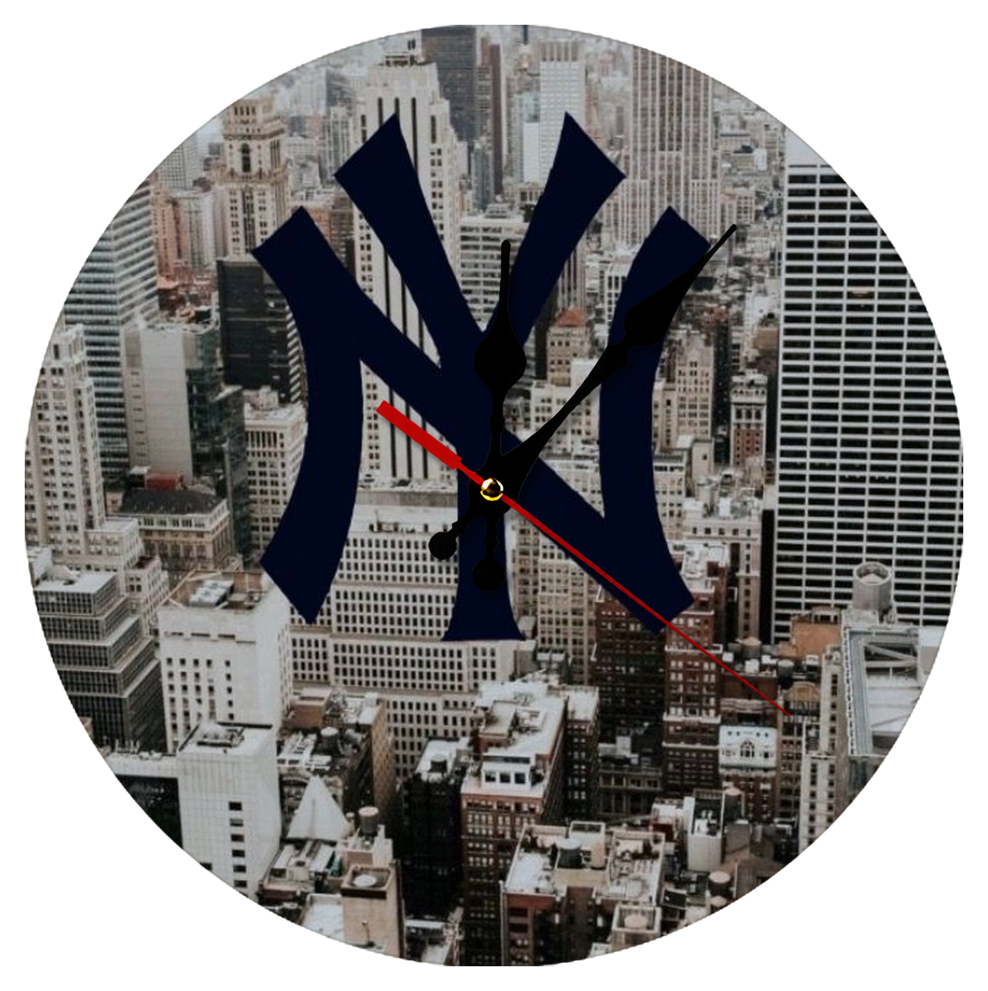 New York Yankees 171 Silent Round Wall Clock – Modern & Stylish DIY Design, Durable Wood Construction, Easy To Install – Perfect For Office, Bedroom, Living Room, And More